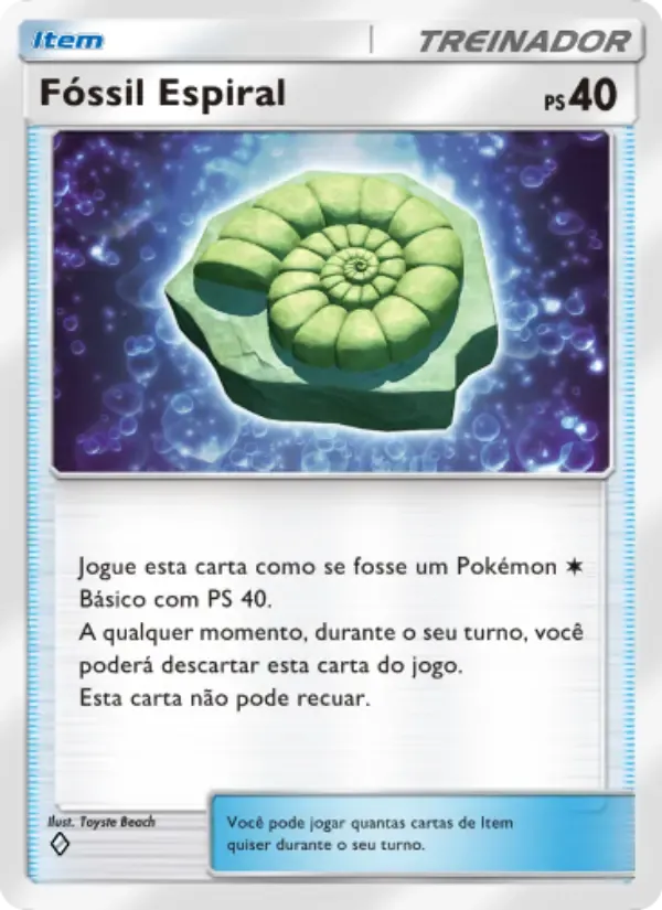 Helix Fossil card in Portuguese