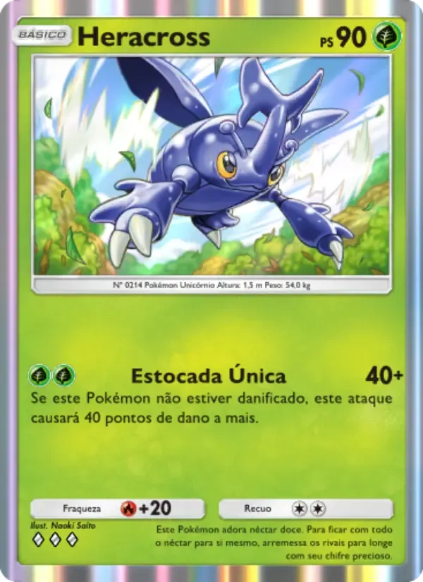 Heracross card in Portuguese