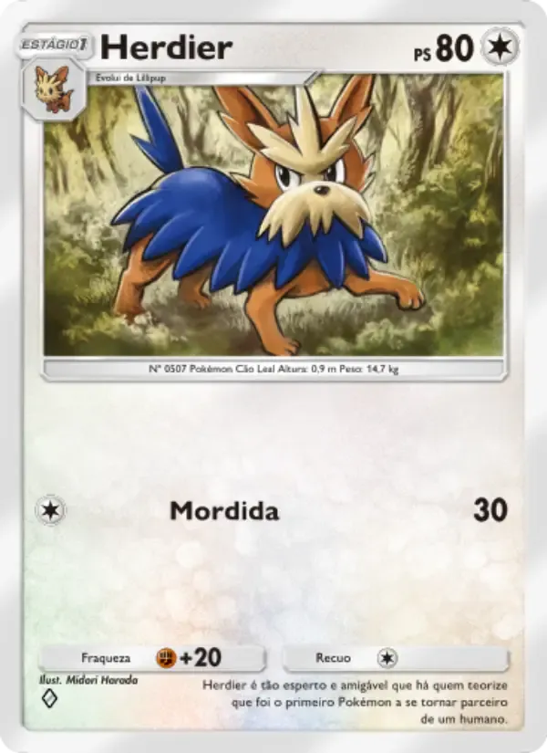 Herdier card in Portuguese