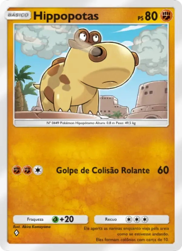 Hippopotas card in Portuguese