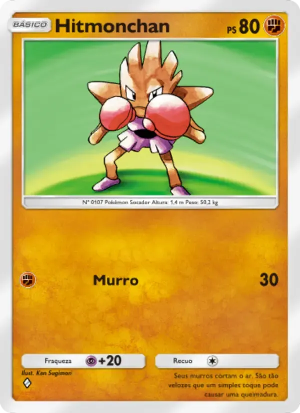 Hitmonchan card in Portuguese