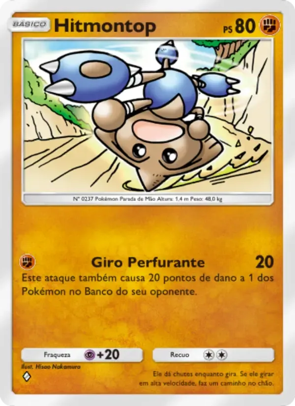 Hitmontop card in Portuguese