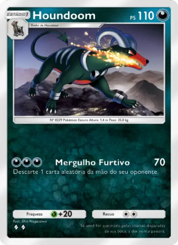 Houndoom card in Portuguese