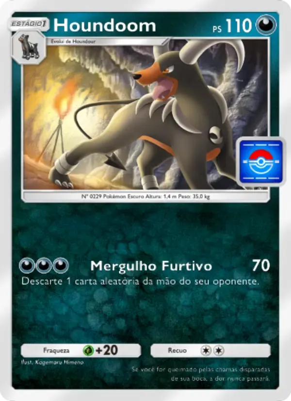 Houndoom card in Portuguese