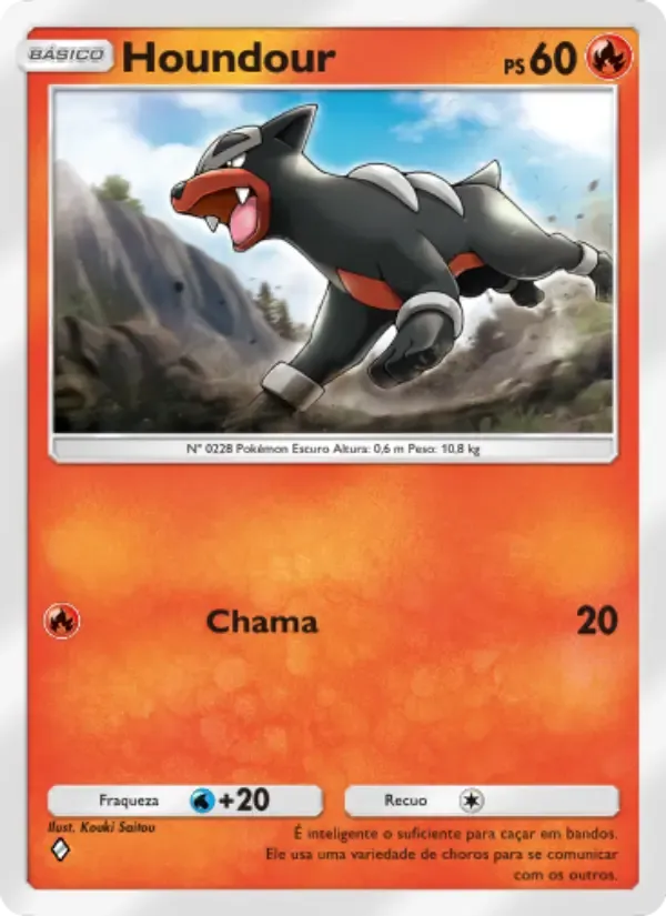 Houndour card in Portuguese