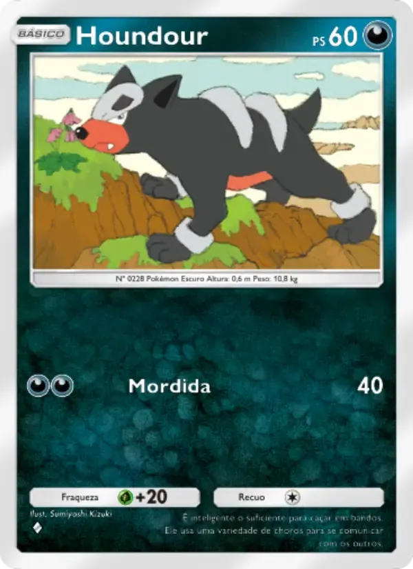 Houndour card in Portuguese