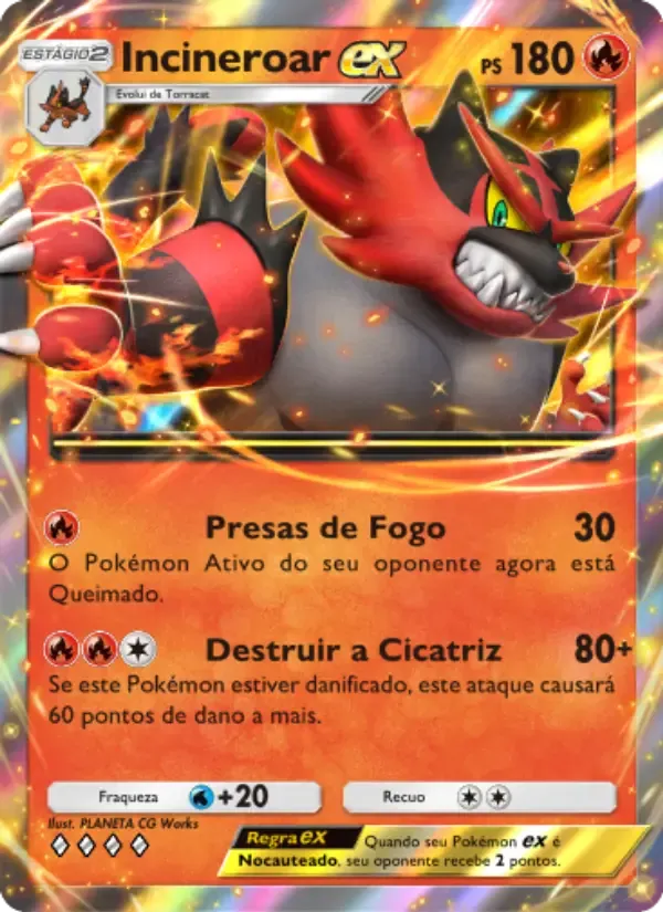 Incineroar ex card in Portuguese
