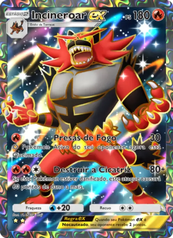 Incineroar ex card in Portuguese
