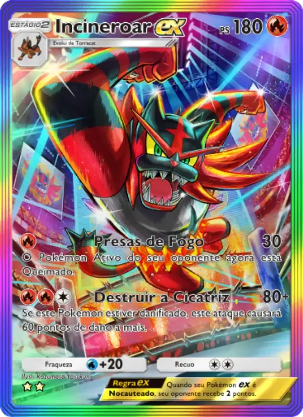 Incineroar ex card in Portuguese