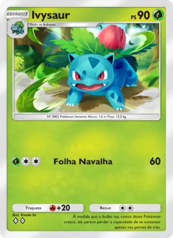 Ivysaur card in Portuguese