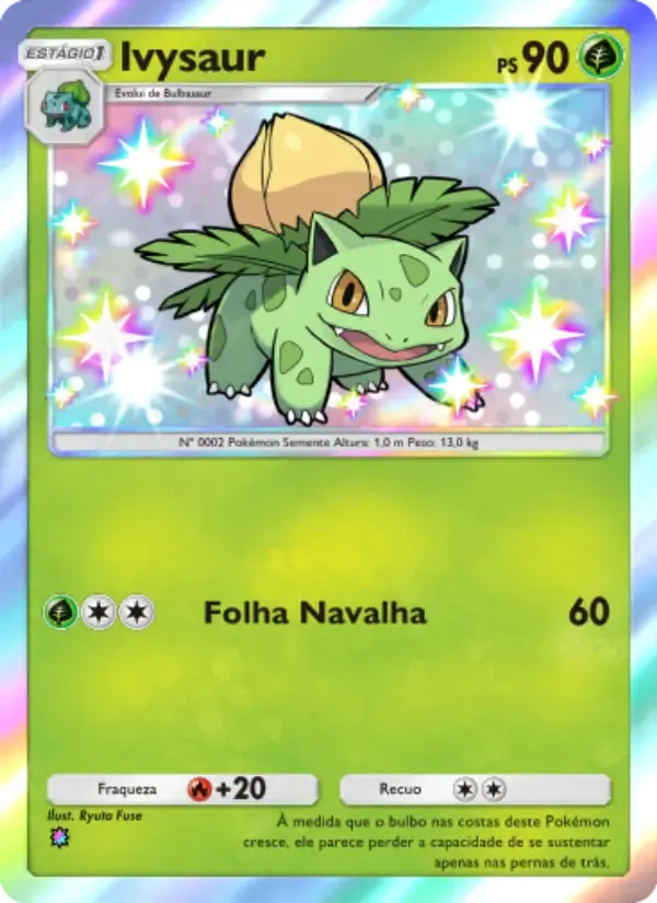 Ivysaur card in Portuguese