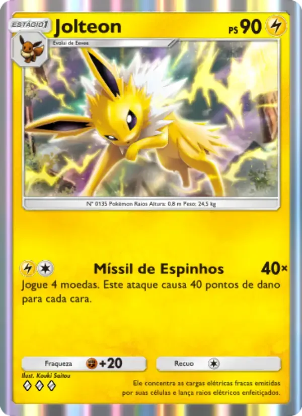 Jolteon card in Portuguese