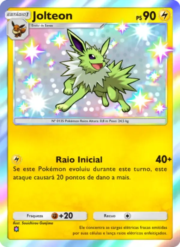 Jolteon card in Portuguese