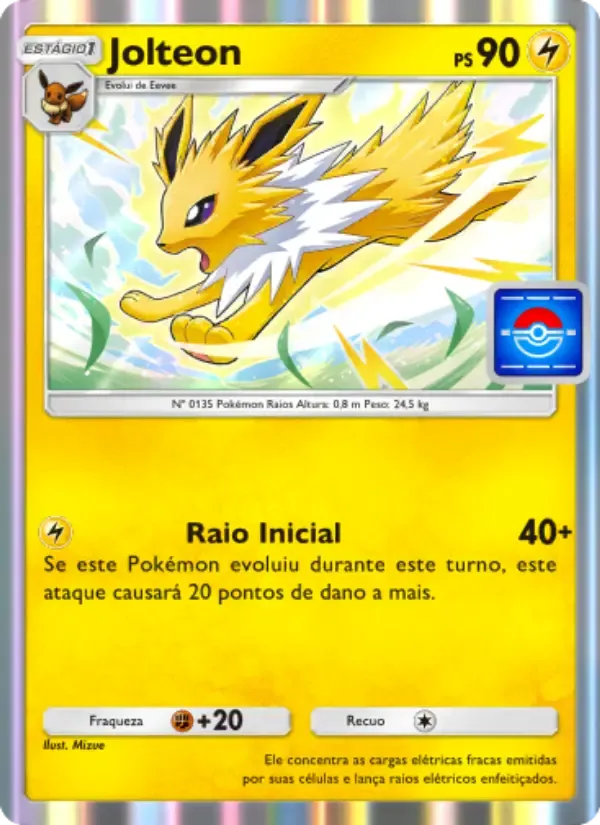 Jolteon card in Portuguese