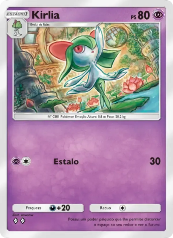 Kirlia card in Portuguese