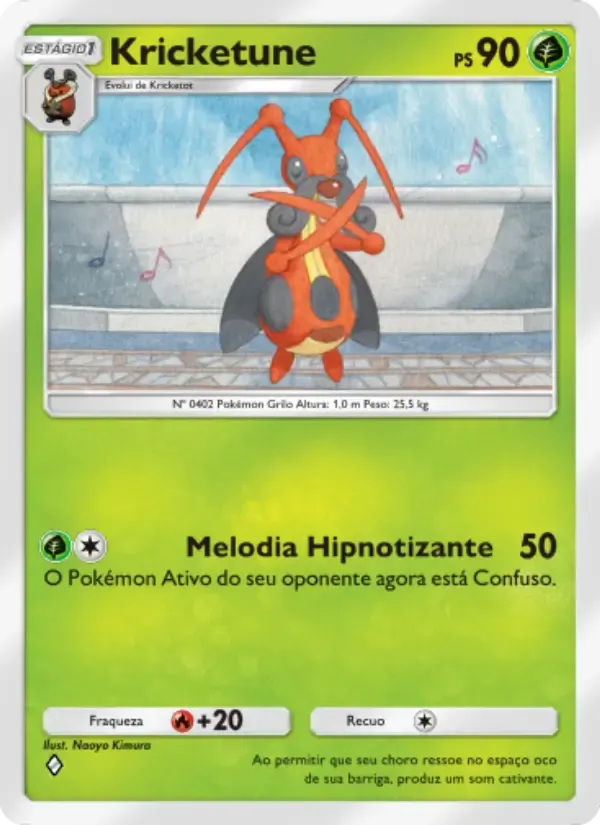 Kricketune card in Portuguese