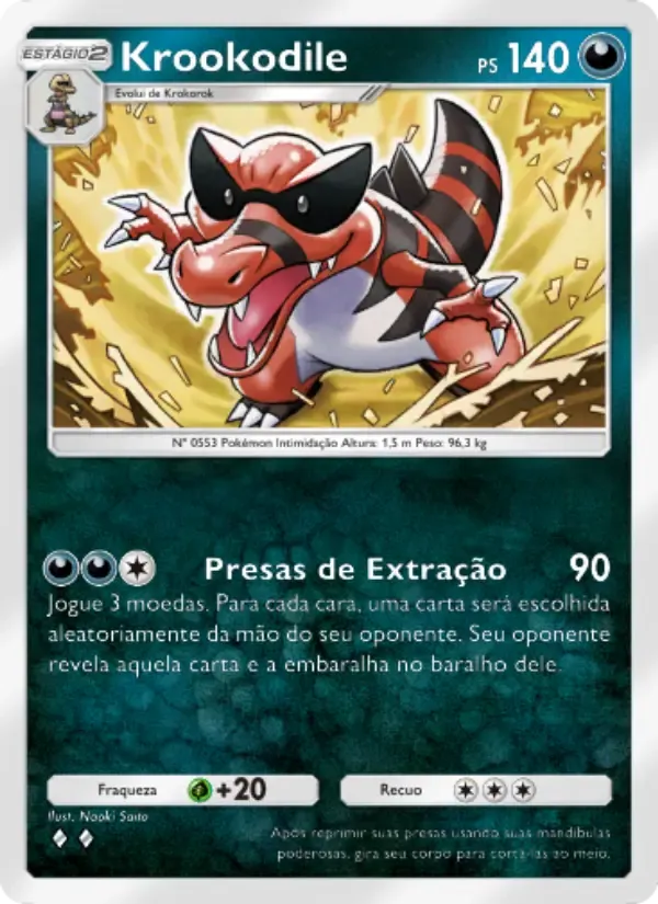 Krookodile card in Portuguese