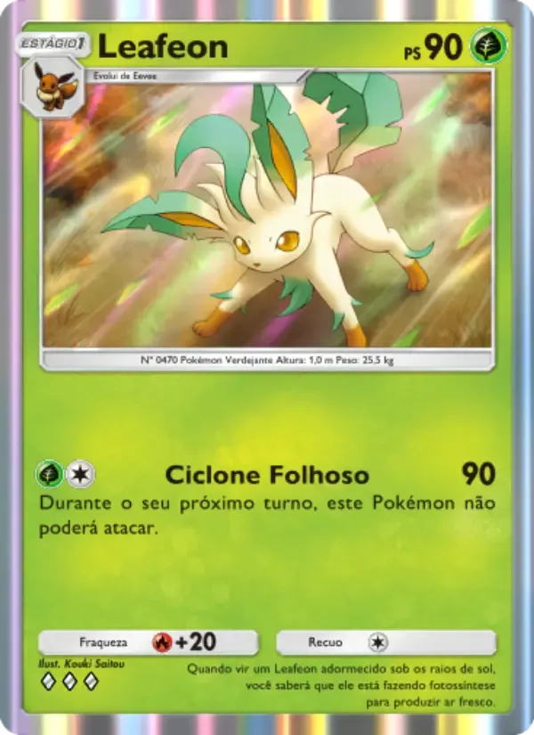 Leafeon card in Portuguese
