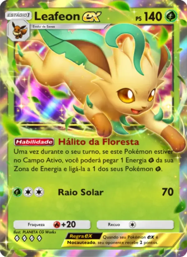 Leafeon ex card in Portuguese