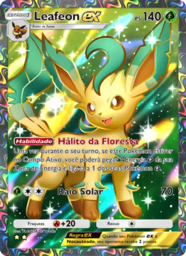 Leafeon ex card in Portuguese