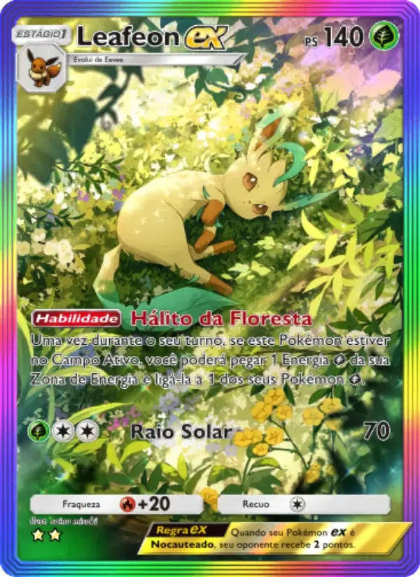 Leafeon ex card in Portuguese