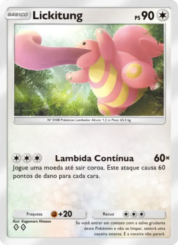Lickitung card in Portuguese