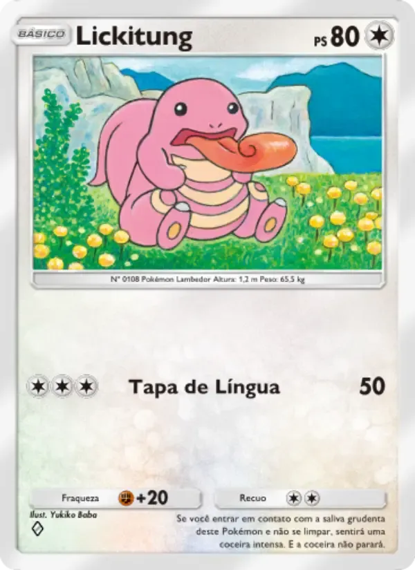 Lickitung card in Portuguese