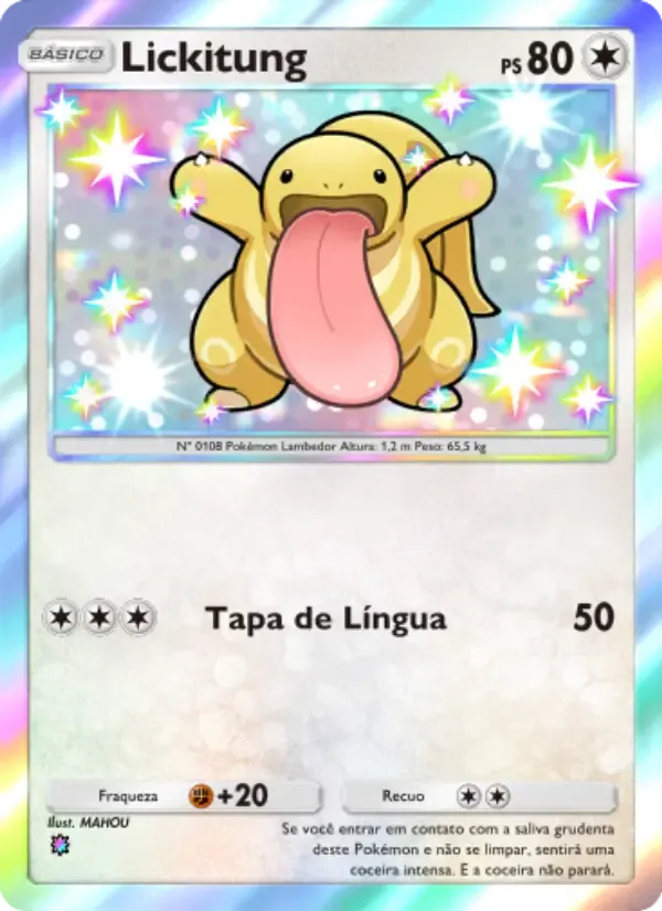 Lickitung card in Portuguese