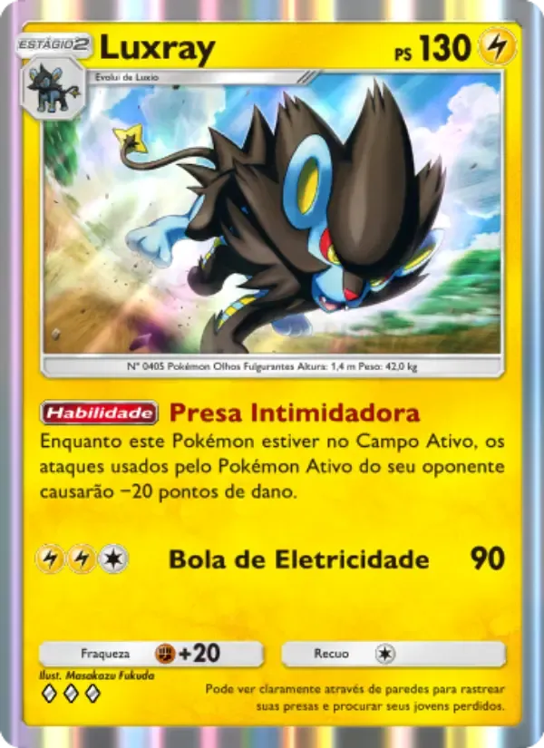 Luxray card in Portuguese