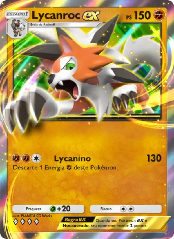 Lycanroc ex card in Portuguese