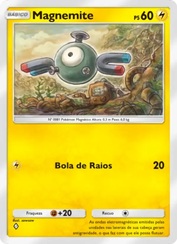 Magnemite card in Portuguese