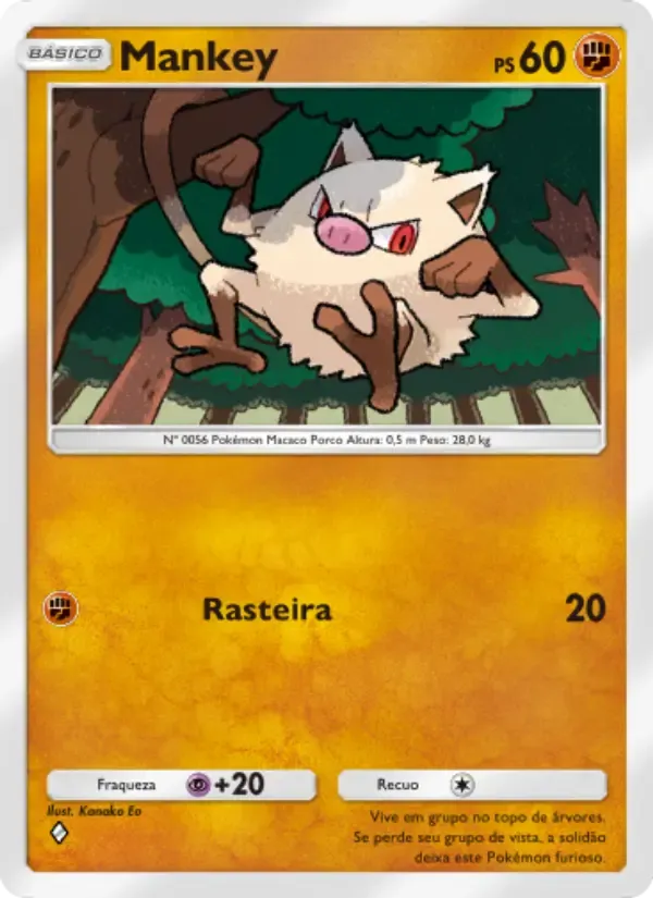 Mankey card in Portuguese