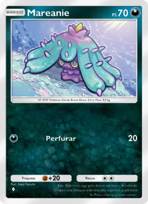 Mareanie card in Portuguese