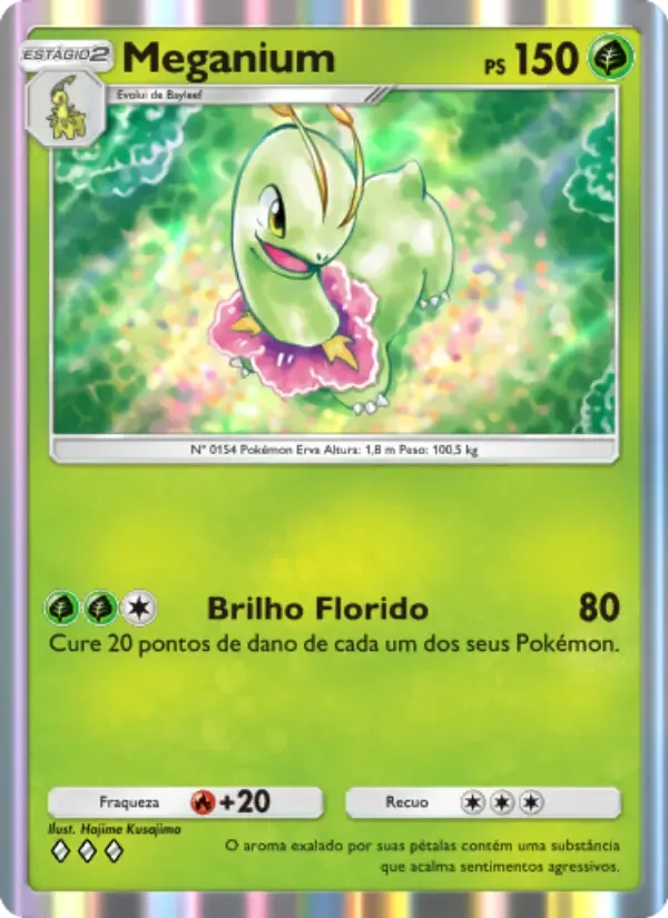 Meganium card in Portuguese