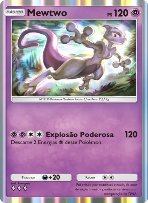 Mewtwo card in Portuguese