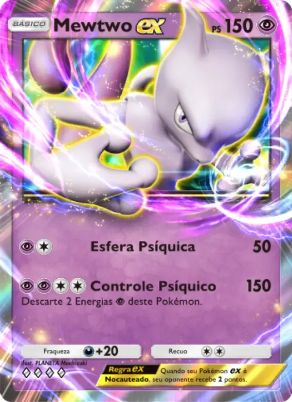 Mewtwo ex card in Portuguese