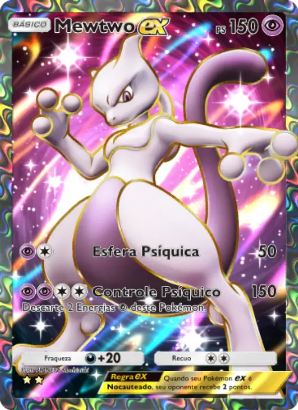 Mewtwo ex card in Portuguese