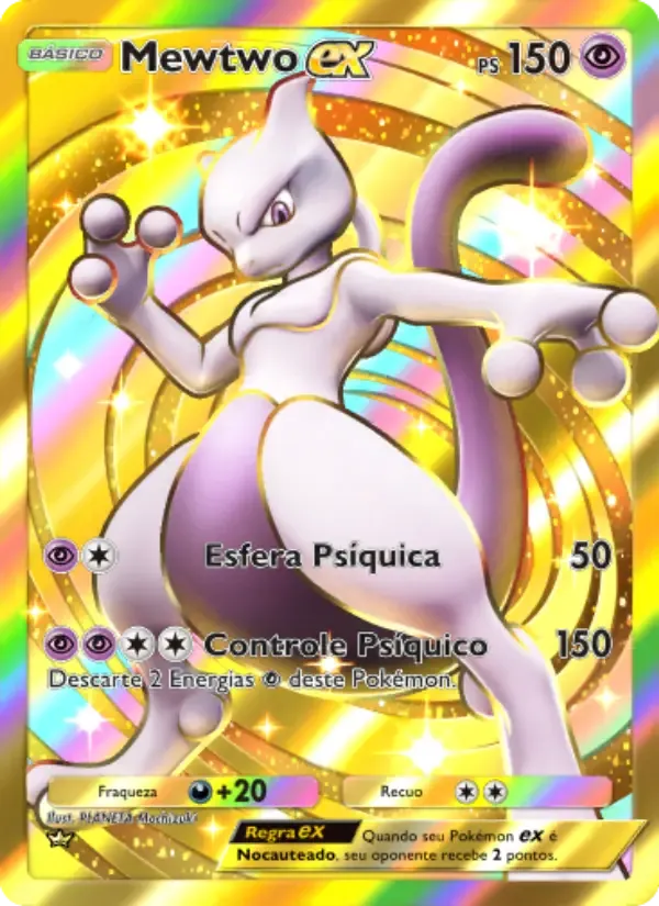 Mewtwo ex card in Portuguese