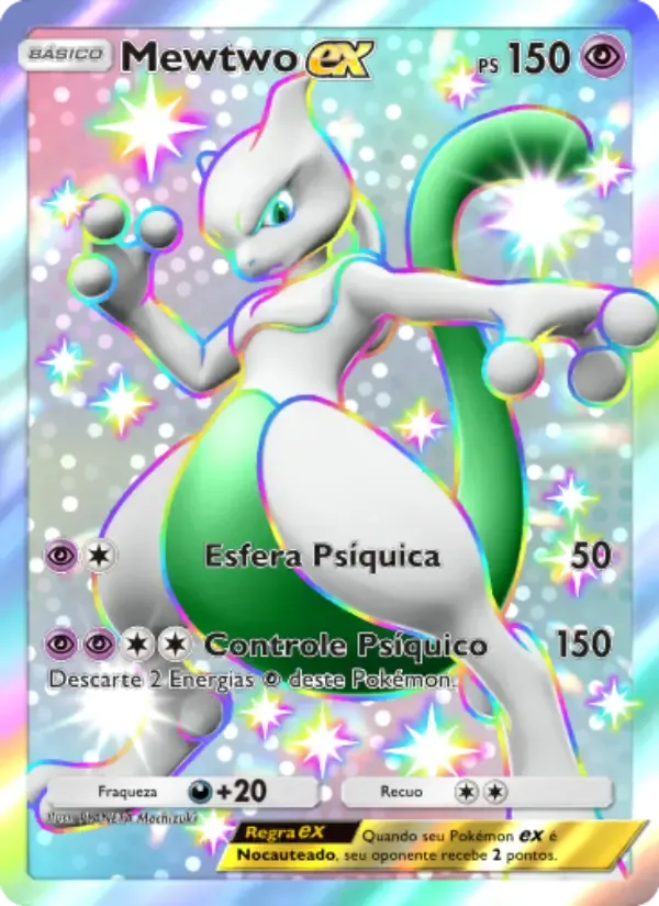 Mewtwo ex card in Portuguese