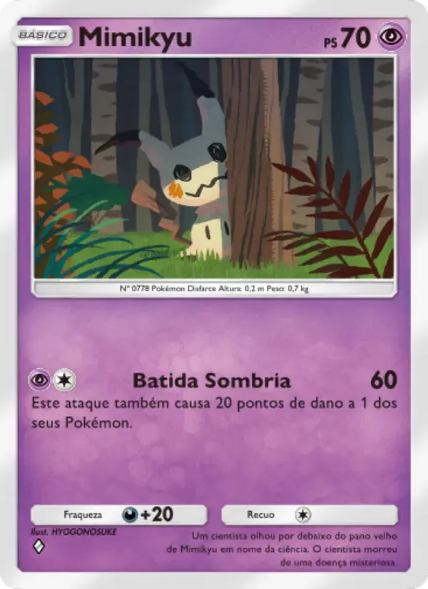 Mimikyu card in Portuguese