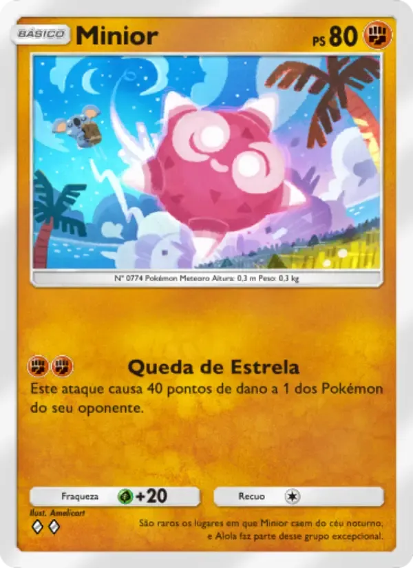 Minior card in Portuguese