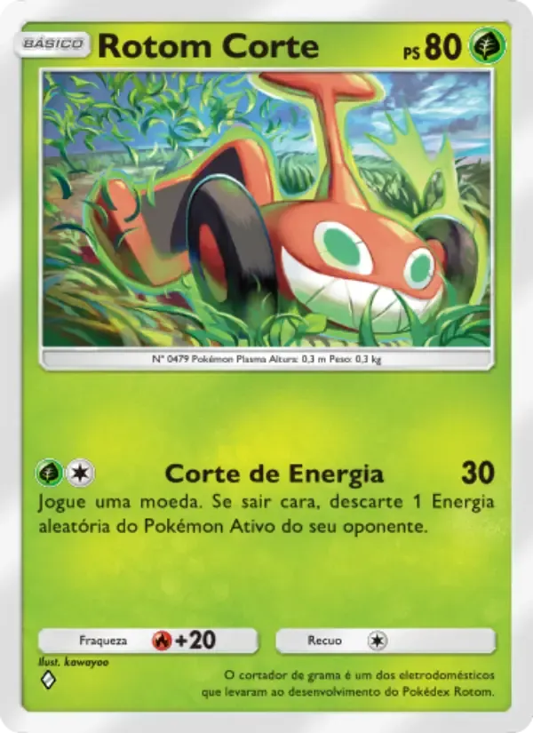 Mow Rotom card in Portuguese