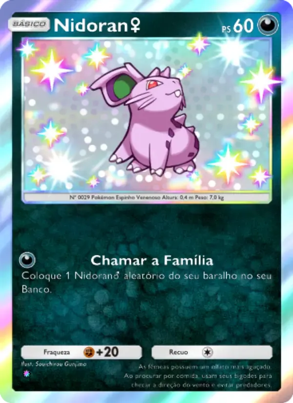 Thẻ Nidoran♀ bằng Tiếng Bồ Đào Nha