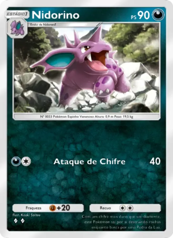 Карта Nidorino на языке Португальский
