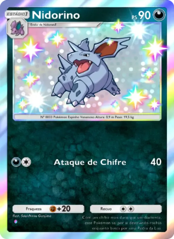 Nidorino card in Portuguese