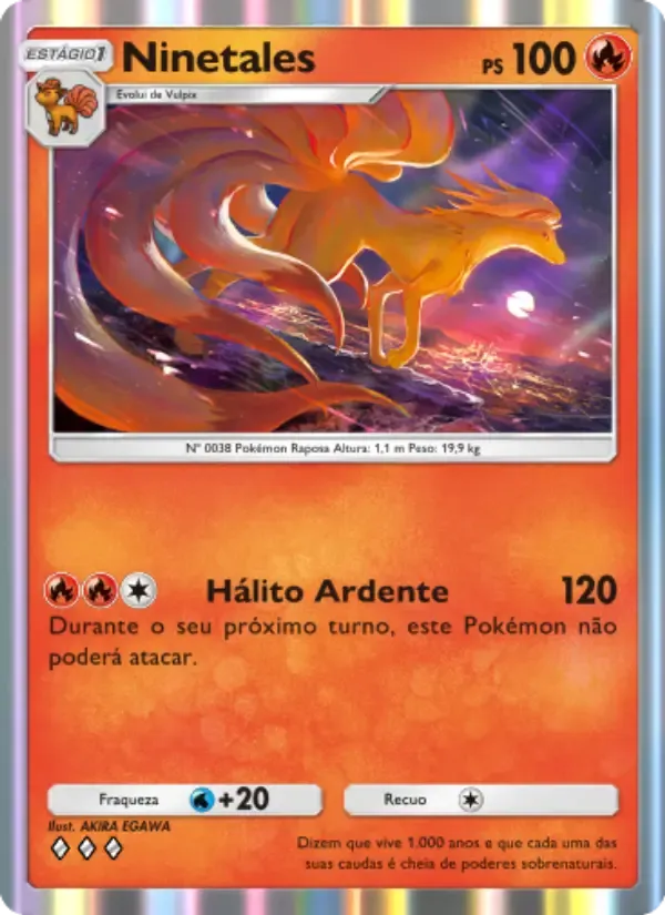 Ninetales card in Portuguese
