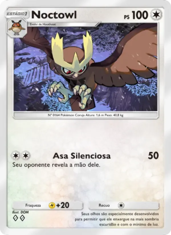 Noctowl card in Portuguese