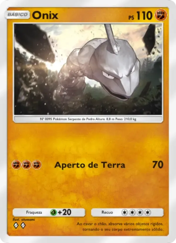 Onix card in Portuguese