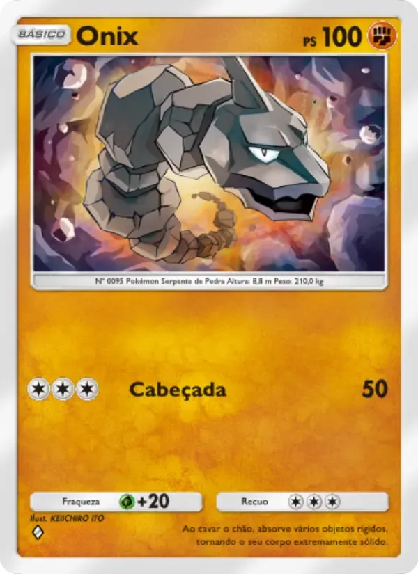 Onix card in Portuguese