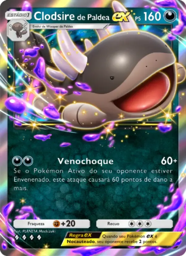 Paldean Clodsire ex card in Portuguese